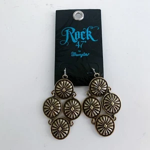 Pendientes de racimo Rock 47 aztecas Starburst antiguos candelabro de latón concho BONITOS - Imagen 1 de 2
