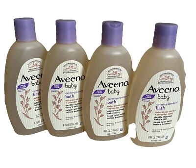 4 Pack Aveeno Baby Calming Comfort Bath Lavender & Vanilla, 8 Oz Each - Image 1 of 2
