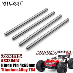 For Arrma 1/10 KRATON 4WD 4x4 4S /V2 TRUCK AR330457 Hinge Pin 4x63mm Ti-TC4 4Pcs - Picture 1 of 8
