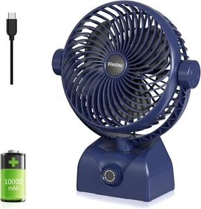 USB Wiederaufladbarer Tischventilator 10000mAh Tragbar Leistungsstark Lüfter Stufenlose Geschwindigkeit - Bild 1 von 13