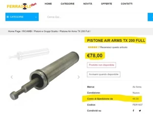 AIR ARMS PISTONE TX 200 / PROSPORT FULL ( CODOLO CORTO) - Foto 1 di 5