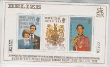 1981 Royal Wedding Diana MNH Stamp Sheet Belize William Birth LARGE Opt 1982 