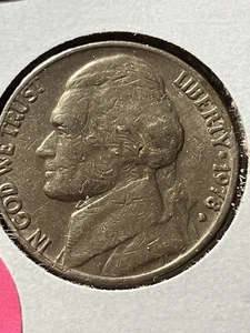 1978 d error Jefferson nickel Letters / Rim - Picture 1 of 2