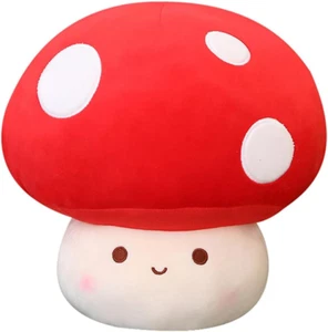 23.6'' Big Mushroom Plush Toy 4Lbs Weighted Stuffed Hugging Pillows 3D Soft Red - Picture 1 of 12