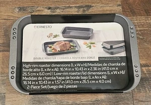 Ernesto Double Roaster High Rim 2 Piece Set Non Stick Oven Cooking Germany - Picture 1 of 4