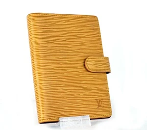 LOUIS VUITTON Yellow Epi Leather PM Agenda Organizer Dairy Planner Used Spain - Picture 1 of 12
