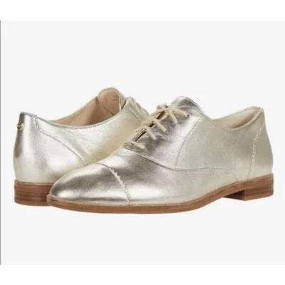 Oxford Arden Cole Haan On-The-Go de cuero dorado metálico talla 6 1/2 B Foto 1 de 4