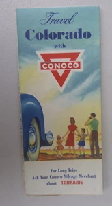 1950 Colorado road map Conoco oil gas Rocky Mountains Mesa Verde National Park - Picture 1 of 4
