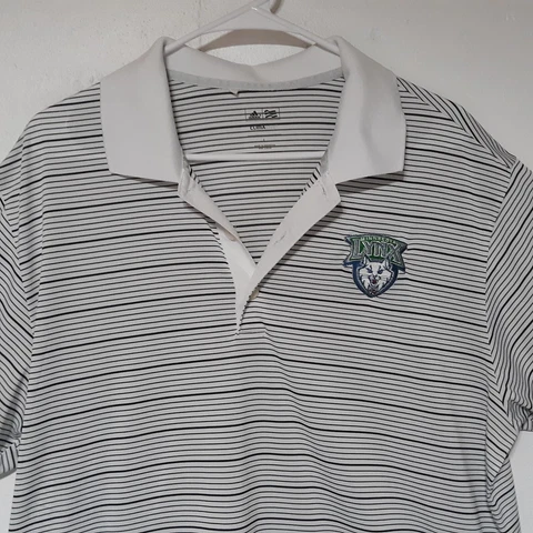 Minnesota Lynx Golf Polo Shirt Mens Large Short Sleeve Striped Adidas WNBA Cover