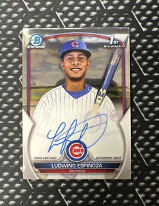 2023 Bowman Chrome 1st Ludwig Espinoza Auto Chicago Cubs Prospect Hard Signed - Picture 1 of 2