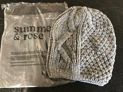 Sombrero holgado gris hiedra verano y rosa gorro acrílico nuevo en paquete Foto 1 de 3