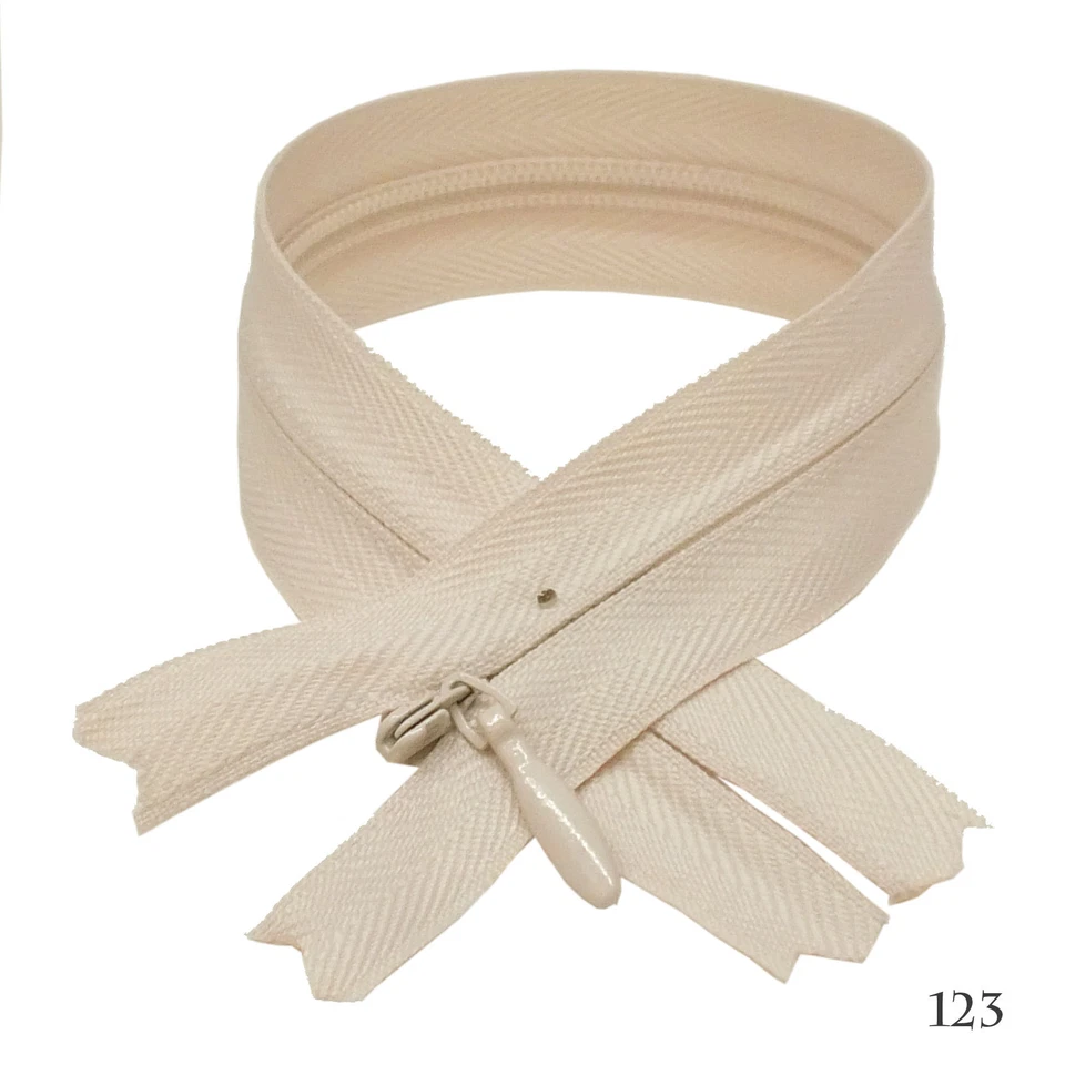 12 pcs Quality BKC Invisible Zipper Top Open Bottom Closed 9" Off White #123 - Image 1 of 1