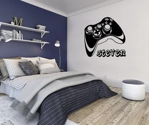 Personalised XBOX gamer controller gaming boy kids wall sticker vinyl decal - Picture 1 of 3