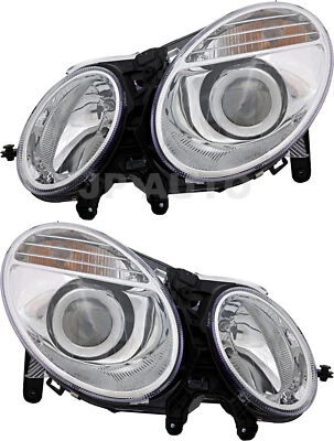 For 2007-2009 Mercedes Benz E Class Headlight Halogen Set Pair - Image 1 of 4