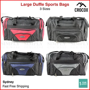 Sports Duffle Bag Canvas Duffel Gym Black Red Blue Grey Small Large Mens Travel - Picture 1 of 10