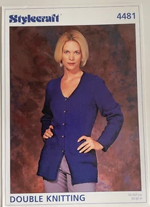 Damen V-Ausschnitt Strickjacke STRICKMUSTER Langarm Knöpfe Stylecraft 4481 - Bild 1 von 6