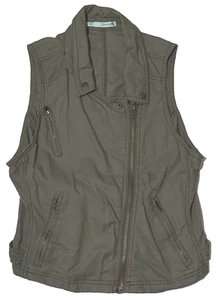 Chaleco Moto Maurices Verde Talla M Cremallera Completa Verde Oliva Bolsillos Lino Algodón Senderismo - Imagen 1 de 6