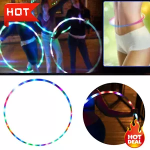 LED Hula Hoop Light Up 27.5In Random Color Exercise for Kids Adults Fitness Toy - Picture 1 of 6