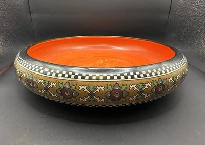 Vintage H&K Tunstall Pottery Bowl Art Deco Style 10.5” Diameter. - Image 1 of 4