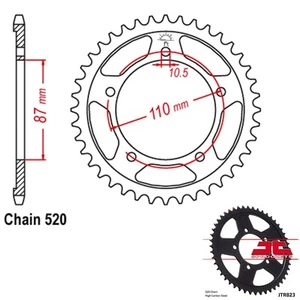 JT Sprocket Steel Rear 520 Pitch 39 Tooth Suzuki SFV650 Gladius (2009-2011) - Picture 1 of 2