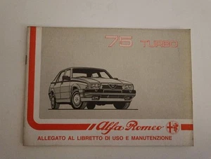  Alfa Romeo 75 Turbo Allegato Uso E Manutenzione Originale 2/90 - Foto 1 di 3
