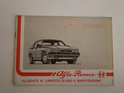  Alfa Romeo 75 Turbo Allegato Uso E Manutenzione Originale 2/90 - Immagine 1 di 3