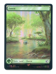 Forest FOIL Basic Land #0308 casi nuevo Final Fantasy ALETA MTG Magic the Gathering FFXI - Imagen 1 de 2