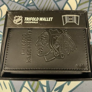 Chicago Blackhawks Leder Tri-Fold Geldbörse Schwarz - Bild 1 von 3