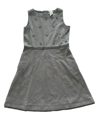 Crewcuts Girl's Size 12 Grey Sleeveless Dress with Crystal Embellishments - Image 1 of 4
