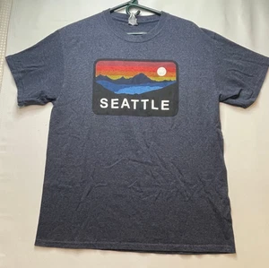 Seattle Hemd Herren Large Kurzarm Grau Blau - Bild 1 von 7