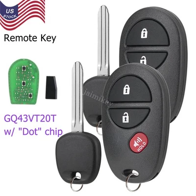 2 Replacement For 2005 2006 2007 2008 2009 2010 Toyota Tacoma Tundra Key + Fob - Image 1 of 4