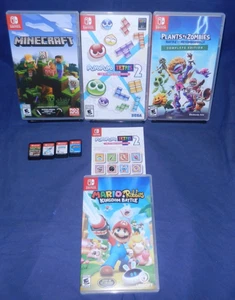 Switch; Minecraft, Puyo Puyo Tetris 2, Plants vs Zombies Battle, Mario + Rabbids - Picture 1 of 5