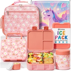 Bento Lunch Box for Kids with Thermos, 32OZ Snack Lunch Container with 3 Comp... - Picture 1 of 9