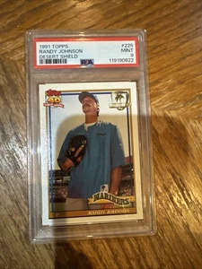 1991 Topps Desert Shield #225 Randy Johnson PSA 9 Seattle Mariners HOF - Picture 1 of 2