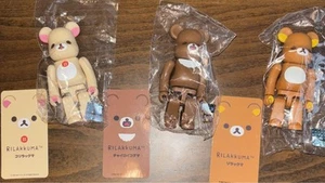 Bearbrick Rilakkuma Set of 3 Figures with Cards Series 100 CUTE Collection Japan - Picture 1 of 2