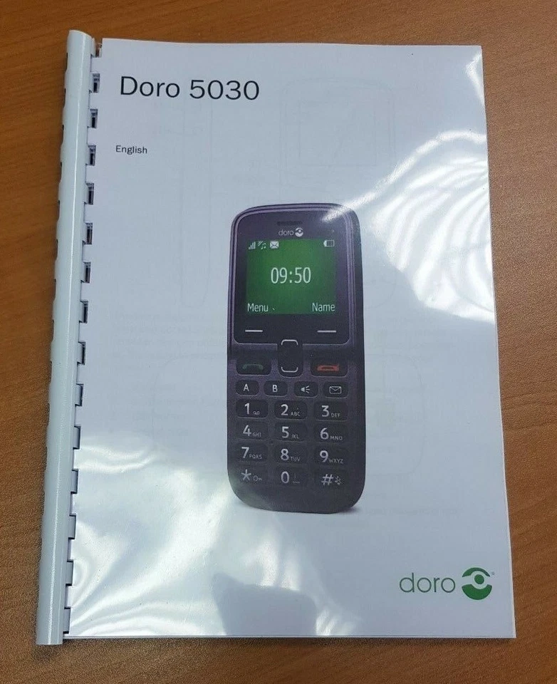 DORO 5030 PRINTED INSTRUCTION MANUAL USER GUIDE  A5 HANDBOOK - Image 1 of 1