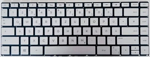 Teclado QWERTZ alemán HP Pavilion X360 14-ba 14-ba100 con retroiluminado plateado - Imagen 1 de 2
