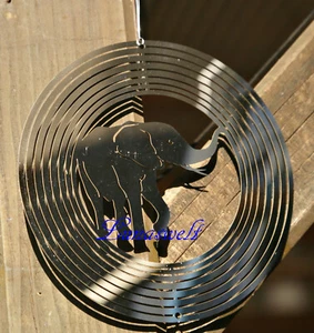 Edelstahl Windspiel Spinner Elefant Durchmesser 15 cm - Bild 1 von 4