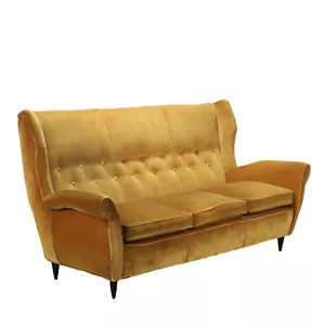 Vintage Sofa 3 Sitze Samt Italien der 50er Jahre Originell - Bild 1 von 10