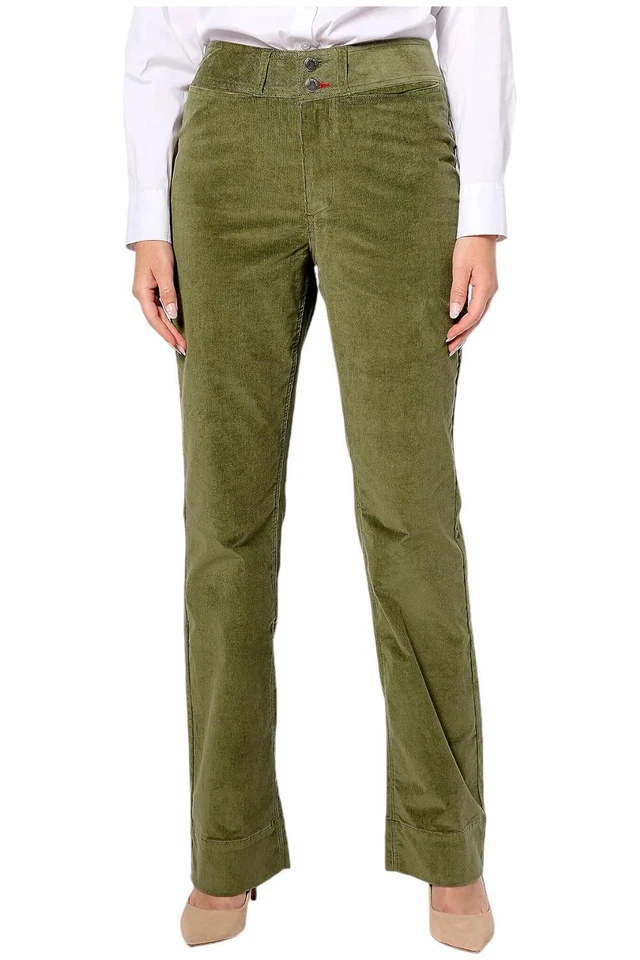 Pantalón de pana Peace Love World para mujer fina Wale oliva Foto 1 de 1