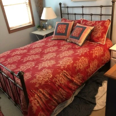 CHAPS Ralph Lauren TELLURIDE Toile Queen Comforter (Only) Red Floral - Image 1 of 4