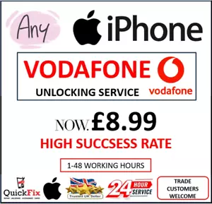 iPhone UNLOCK CODE NOT FOUND SERVICE FOR (ANY IPHONE SUPPORTED) VODAFONE UK - Picture 1 of 2
