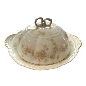 Theodore Haviland Limoges France Antique Butter Dish With Lid & Floral Design - Picture 1 of 8