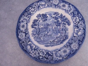 PLATO DE PAN Y MANTEQUILLA AZUL STAFFORDSHIRE LIBERTY-MONTICELLO Colonial - Juego 2 - Imagen 1 de 3
