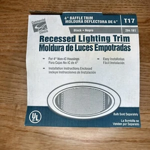 Commercial Electric 4 Inch CE Black Baffle Trim (T17) - Picture 1 of 6