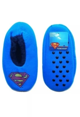 **NUEVO** Zapatillas Babba difusas Superman Man of ACERO para niños, talla S/M 8-13 Foto 1 de 2