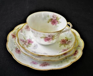 1891-1914 A. LANTERNIER LIMOGES Fine China Rosa CHRYSANTHEME 4-teiliges Gedeck - Bild 1 von 1