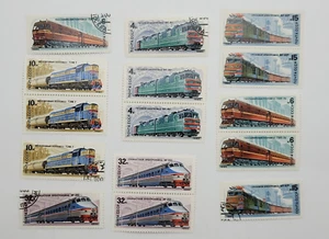 Vintage postage stamps USSR Trains Teplovo Electric locomotive Electric train US - Picture 1 of 23