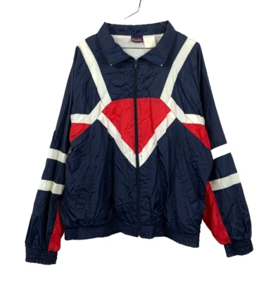 Vintage 90s Spalding Colorblock Red White Blue Windbreaker XL - Image 1 of 4