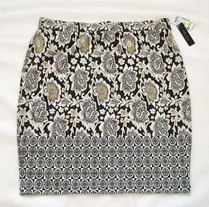 Neu mit Etikett Melissa Paige Damen Rock Stretch Strick schwarz gold Blumen Gr. Petite XL neu - Bild 1 von 10